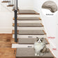 Non-Slip Bullnose Stair Treads, Ultra-Plush Washable Self-Adhesive Carpet Mats for Indoor Steps & Senior Home Safety
