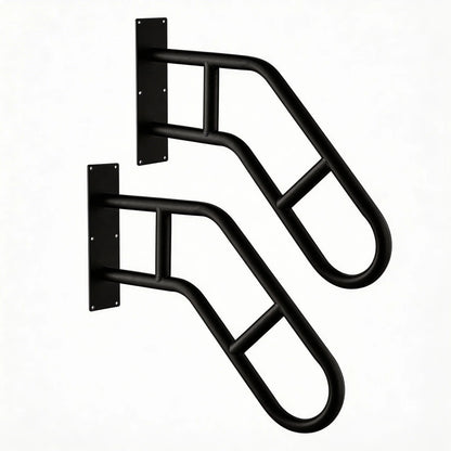 U-Shaped Stair Handrail for 1–3 Steps – 22.8" Wall-Mounted Safety Grab Bar for Indoor Stairs & Doorways