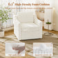 Set of 2 360° Swivel Accent Chairs – Large Upholstered Square Armchairs with Deep Seat for Living Room & Reading Lounge