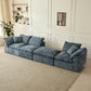 109-Inch Modern L-Shaped Cloud Sectional Sofa with Ottoman – Oversized 3-Seater Deep Seat Chenille Modular Couch, Blue