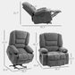 Power Lift Recliner Chair with Vibration Massage & Heat, Fabric Stand Assist Recliner with Remote Control & Side Pockets – Charcoal Gray