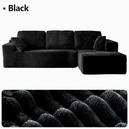 95.7-Inch Oversized L-Shaped Cloud Sectional Sofa with Chaise – Boneless Modular Deep Seat Couch, No Assembly Required
