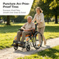 Lightweight Foldable Manual Wheelchair – Steel Frame with Flip-Up Armrests & Quick-Release Leg Rests for Travel