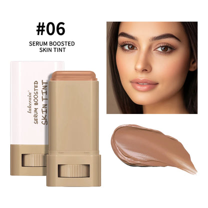 Serum-Boosted Foundation Stick, Silky Moisturizing Skin Tint Balm, Medium Coverage & Natural Finish
