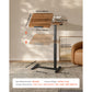 Height Adjustable Overbed Table with Wheels, Tilting Desktop & Cup Holder, Mobile Rolling Bedside Laptop Desk for Bed & Sofa