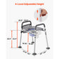 4-in-1 Bedside Commode Chair with Padded Seat & Armrests – 5L Removable Bucket, 500 lb Capacity