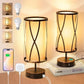 Distressed Table Lamps with LED Bulbs, 3-Way Dimmable Touch Control, USB-A and USB-C Ports, Bedside and Living Room Lighting