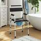 4-in-1 Adjustable Bedside Commode & Shower Chair – Portable Raised Toilet Seat with Handles for Seniors