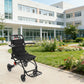 Ultra-Lightweight Foldable Transport Wheelchair – Portable Travel Chair with Handbrakes, 220 lbs Capacity