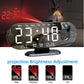 180° Rotating LED Projection Alarm Clock with Large Display, Dual Alarms, Dimmer, Ceiling Projector & USB Charging