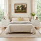 31.5" Fluted Nightstand with Charging Station & 3 Drawers, Raised-Leg Bedside Storage Cabinet for Bedroom & Living Room