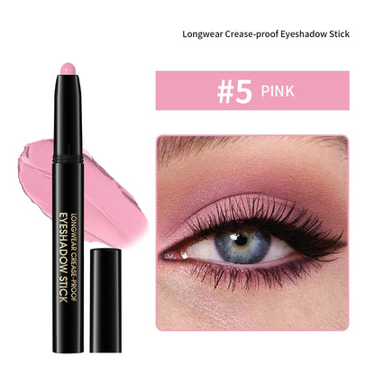 Eyeshadow Pencil Stick, Matte and Shimmer Finishes, Waterproof Long-Lasting Eye Makeup, 10 Colors Available
