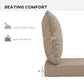 Indoor Outdoor Chair Cushion with Backrest, Padded Seat & Back Cushion for Patio, Garden & Home Furniture, Beige