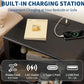 Modern Nightstand with Charging Station, 2 Drawers & Open Shelf, Bedside Table with USB-C Port & AC Outlet, Black