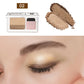 Dual-Color Eyeshadow Palette with Brush, Matte and Shimmer Neutral Beige, Brown and Grey Shades