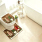 Christmas Gnome Bathroom Rug Set, 3-Piece Non-Slip Absorbent Bath Mat with Toilet Lid Cover & U-Shaped Contour Rug