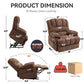 Large Chenille Power Lift Recliner Chair with Wide Seat, High Back, 8-Point Vibration Massage & Lumbar Heat – Brown