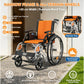 Lightweight Foldable Manual Wheelchair – Steel Frame with Flip-Up Armrests & Quick-Release Leg Rests for Travel