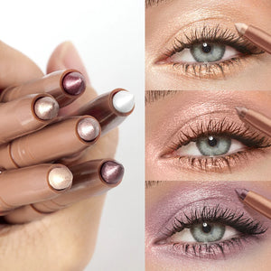 Shimmer Cream Eyeshadow Stick, Waterproof Metallic Eye Shadow Crayon, Blendable & Long-Lasting