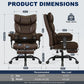 Big & Tall Executive Office Chair with Footrest, High Back 155° Reclining Desk Chair with Adjustable Armrests & Lumbar Support