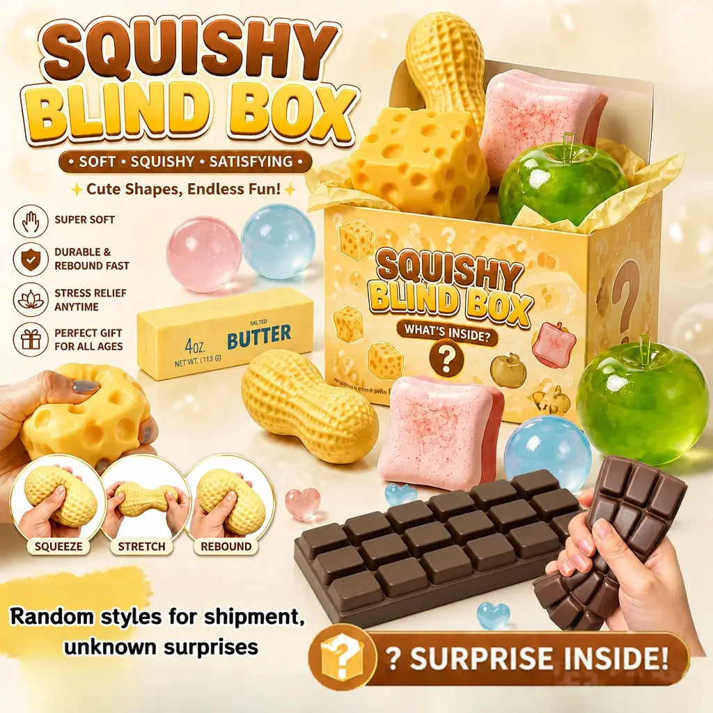 Food Squishy Mystery Blind Bag, Soft Rubber Slow-Rising Sensory Fidget Toy for Kids & Adults