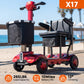 270W 4-Wheel Electric Mobility Scooter for Adults, Foldable Portable Travel Scooter, 10-Mile Range