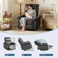 360° Swivel Rocker Recliner Chair – PU Leather Glider Nursery Chair with Deep Seat & Padded Armrests for Living Room