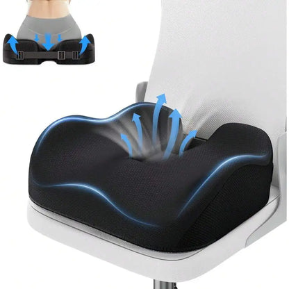 Large Memory Foam Office Chair Cushion – Ergonomic Back Support & Non-Slip Seat Pad for Desk Chair, Car & Home