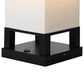 Compact Bedside Table Lamp with USB Charging Port and Wood Frame, Modern Asian Style for Bedroom and Living Room