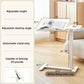 Height Adjustable Overbed Table with Wheels, Tilting Bedside Tray, Mobile Rolling Laptop Desk for Home & Hospital Use