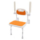 Wall-Mounted Folding Shower Chair with Backrest – 5-Level Height Adjustable Bath Seat, 330 lb Capacity