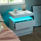 Set of 2 LED Nightstands with 2 Drawers, Modern Bedside Tables with LED Lights & Storage for Bedroom
