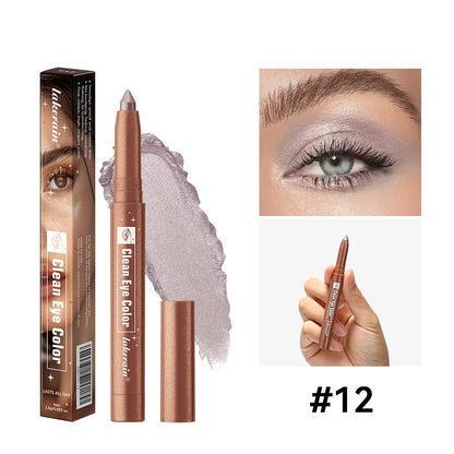 Shimmer Cream Eyeshadow Stick, Waterproof Metallic Eye Shadow Crayon, Blendable & Long-Lasting