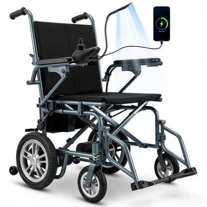 Lightweight Foldable Electric Wheelchair with 360W Dual Motor for Adults