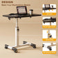 Adjustable Overbed Table with Wheels – Tilting Desktop, Height Adjustable Mobile Bedside Table & Rolling Standing Desk