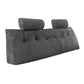 King Size Wedge Headboard Pillow with 2 Headrests & Side Pockets, Washable Flannel Backrest Pillow for Reading & Resting