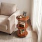 3-Tier Round Side Table with Storage Shelves, Space-Saving Accent Table for Living Room, Bedroom & Office