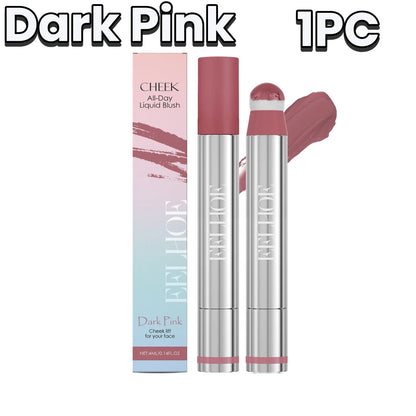 2-in-1 Liquid Blush and Lip Tint, Twist-Up Wand with Soft Cushion Applicator, Lightweight Non-Sticky Formula