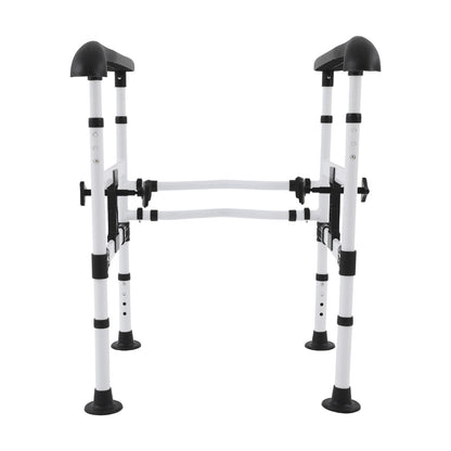 Adjustable Toilet Safety Rail with Non-Slip Handrails – Rotatable Clamps, 330 lb Capacity, Fits Most Toilets