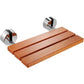 20" Folding Teak Shower Seat – Wall-Mounted Fold-Down Bath Bench, Space-Saving Design, 440 lb Capacity