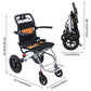 Lightweight Foldable Transport Wheelchair – 15.75" Seat Portable Travel Chair with Handbrakes