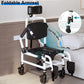 3-in-1 Shower Commode Wheelchair – Adjustable Reclining Bathroom Transport Chair with Removable Bedpan