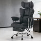 Ergonomic Reclining Office Chair with Footrest – 350 lb PU Leather Computer Chair with Adjustable Height, Wide Seat & Side Pocket