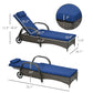 Outdoor PE Rattan Reclining Sofa – Adjustable Patio Lounge Couch with Cushion, Armrests, Headrest & Rolling Wheels, Brown