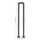 Matte Black U-Shaped Stair Handrail – Non-Slip Safety Support Railing, 33.5" Height, 110 lbs Capacity
