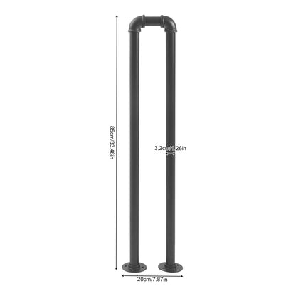 Matte Black U-Shaped Stair Handrail – Non-Slip Safety Support Railing, 33.5" Height, 110 lbs Capacity