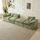 Modern L-Shaped Cloud Sectional Sofa with Ottoman – Oversized 3-Seater Deep Seat Chenille Modular Couch, Green