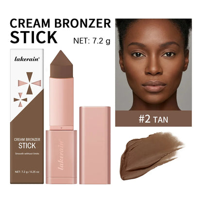 2-Piece Cream Bronzer Stick Set, Smooth Blendable Face Contour, Waterproof Natural Sun-Kissed Finish