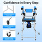 Adjustable Rehabilitation Stand-Up Walker – 220 lbs Capacity, 8-Wheel Walking Support Aid