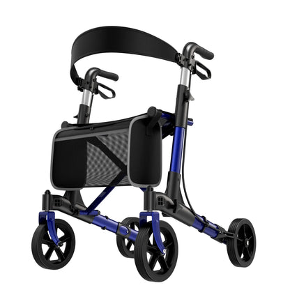 3-in-1 Foldable Rollator Walker for Seniors with Seat & Storage Bag – 300 lb Capacity